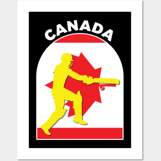 Canada Cricket Batsman Canada Flag Posters and Art